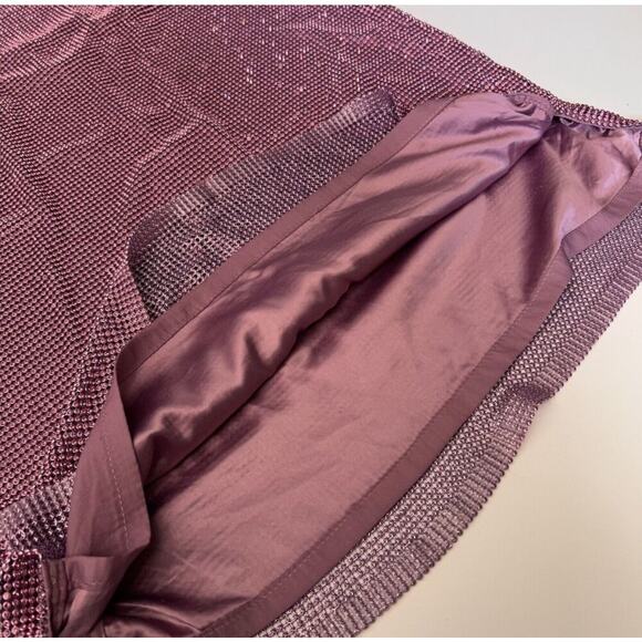 Meshki Meilani Low Back Diamante Mesh Dress Pink Small - Picture 8 of 9